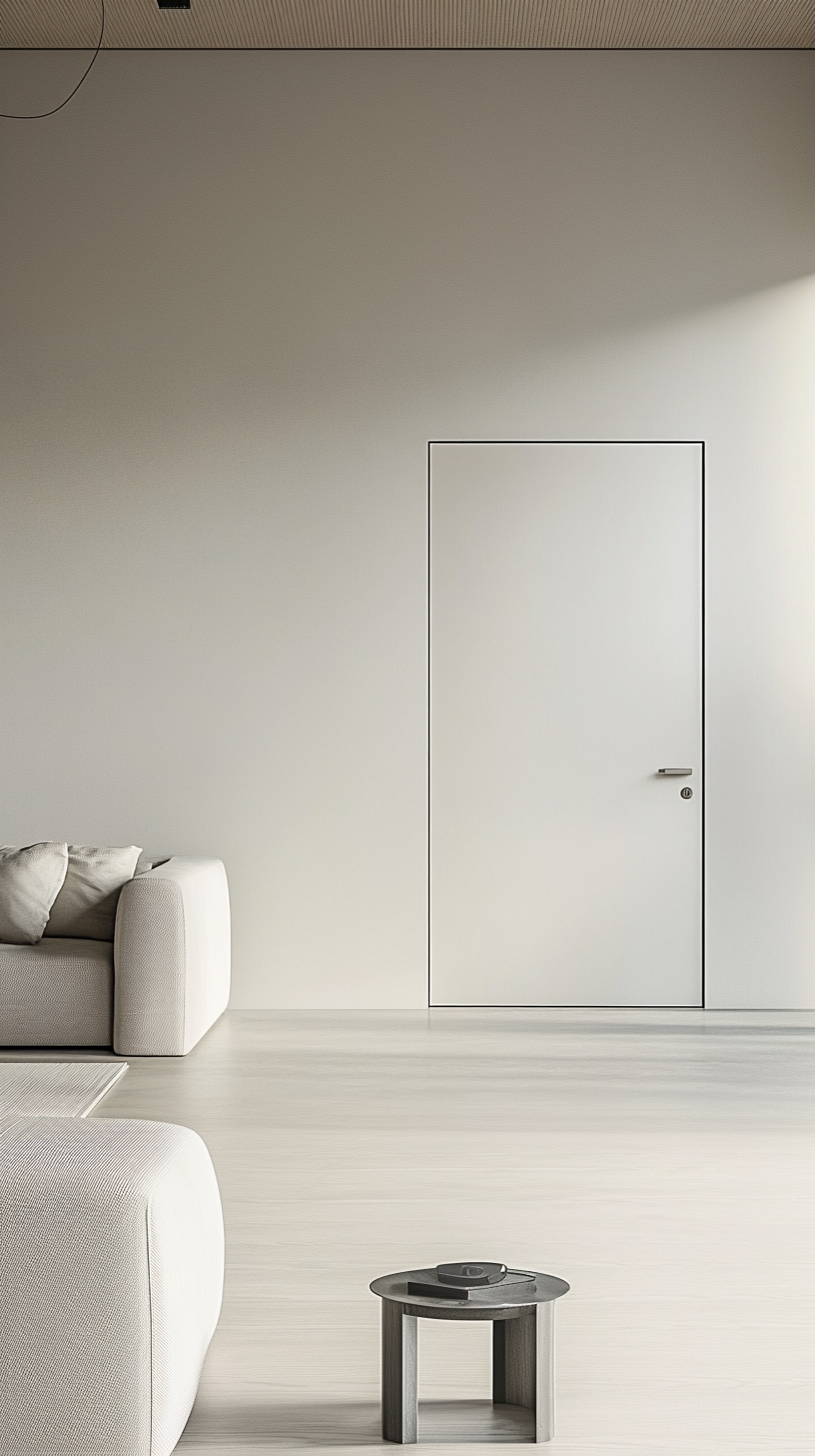 דלת קו אפס בלי ידית | צבע לבן RAL9016 | גובה דלת עד 240 ס"מ - דלת אלומיניום – תמונה 3