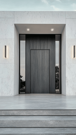 דלת כניסה קו אפס | צבע לפי מניפה | גובה דלת עד 225 ס"מ