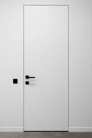 דלת קו אפס | צבע לבן RAL9016 | גובה דלת עד 240 ס"מ - דלת אלומיניום